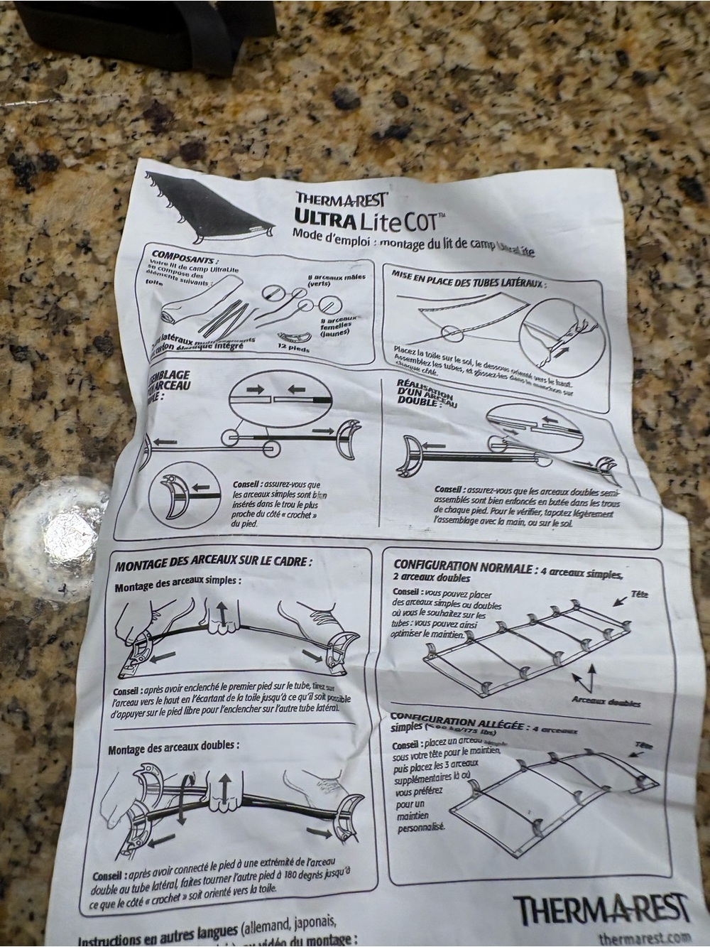 Thermarest Ultralite Cot Camping Backpacking For Parts Repair Damaged - Picture 7 of 16